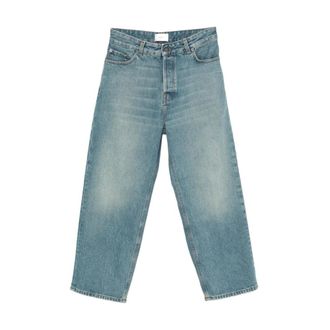 Haikure Denim Cropped High-Waist Straight Jeans - Dames - Regular Fit Jeans - Blauw - W29 - Denim - Jeans