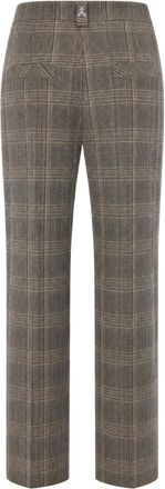 Patrizia Pepe Womens Tailored Trousers Brown Check Elastane