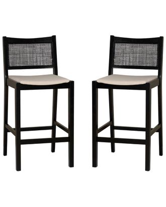 Linon Beaux Pack Of 2 Cane Barstools
