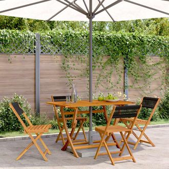 vidaXL Vidaxl - Sillas De Jard&iacute;n Reclinables 4 Uds Madera Maciza Acacia Negro