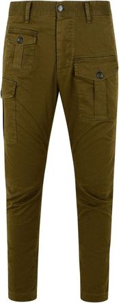 Dsquared2 Olive Cotton Blend Cargo Trousers