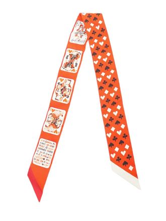 Hermès Foulard Twilly Jeu de Cartes in seta 1998-2007 - Arancione