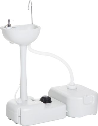 OEM Fregadero Port&aacute;til Lavamanos Para Actividades Al Aire Libre O Camping Con Tanques De Recuperaci&oacute;n De Agua 17 L Dispensador De Jab&oacute;n Y 2 Ruedas Hdpe 83
