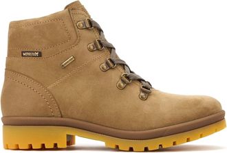 Mephisto Waterdichte Enkellaars - Kameel Beige Nubuck - Dames - Veterlaarzen - Beige - 40 1/2 EU - Schoenen