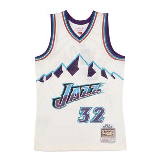 Mitchell & Ness Sportswear, male, White, Size: S NBA Basketball Tank Top Karl Malone