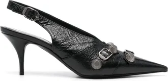 Balenciaga Cagole 70mm slingback pumps - women - Leather/Lambskin/Lambskin - 37,5 - Black