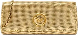 Versace La Medusa Clutch Bag - Womens - Metal/Calf Leather