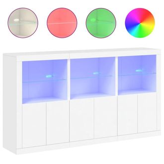 Berkfield Home Sideboard with LED Lights White 181.5x37x100 cm