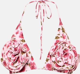 Magda Butrym Floral-applique triangle bikini top