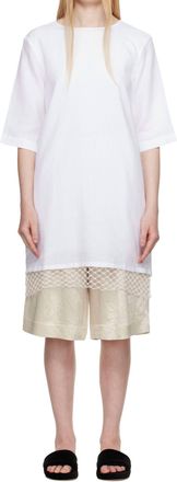 Maria McManus T-Shirt Cocoon Macrame Minidress In White
