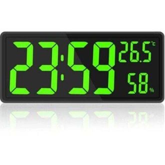 OEM Reloj De Pared Digital Led De Gran Formato Con Pantalla Clara De Temperatura Y Humedad Para Personas Mayores, Dormitorio Y Oficina - Ulisem