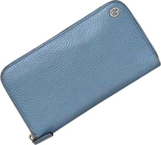 Gucci Pre-owned Long wallet (bi-fold) - Dames - Vintage Accessoires - Blauw - ONE Size - Leer - Vintage