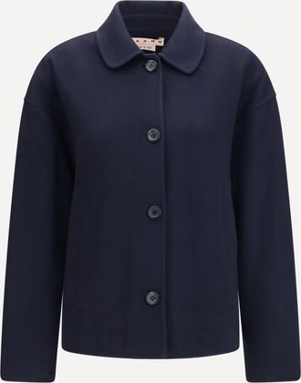 Marni Wool Jacket with logo embroidery Female 40
