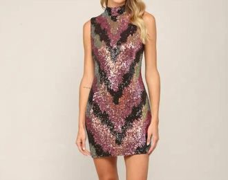 Fate Sleeveless Sequin Mini Dress In Multi Color