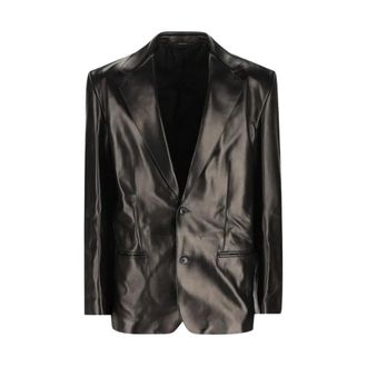 Gucci Heren, Jassen, Zwart, Maat: L Leer