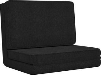 vidaXL Silla De Suelo Plegable De Tela Negra Vidaxl