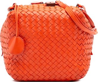 Bottega Veneta Pre-owned Womens Woven Leather Bucket Bag - Orange - One Size