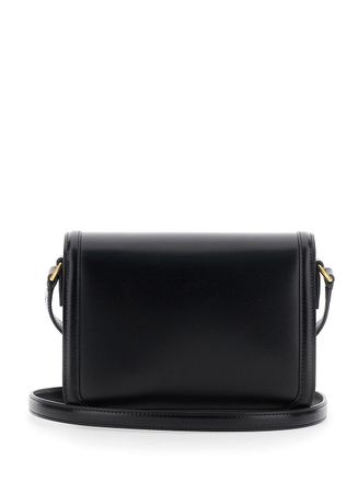 Valentino Garavani Womens Black Crossbody Bag With Vlogo Detail Calf Shoulder