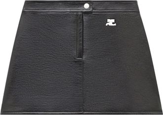 Courr&egrave;ges Vinyl Mini Rok Zwart - Dames - Korte rokken - Grijs - S - Rokken