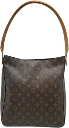 Louis Vuitton Pre-owned Vintage Monogram Shoulder Bag - Dames - Vintage Schoudertas - Bruin - ONE Size - Leer - Vintage