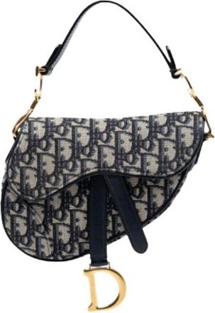 Dior Pre-owned The Saddle Bag - Dames - Vintage Schoudertas - Blauw - ONE Size - Leer - Vintage