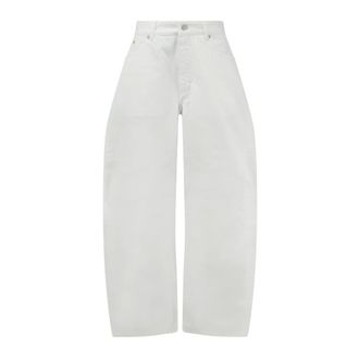 Alaia Round Wide-Leg Jeans - female - Ala&iuml;a - Wide Jeans - White - W26 - Jeans