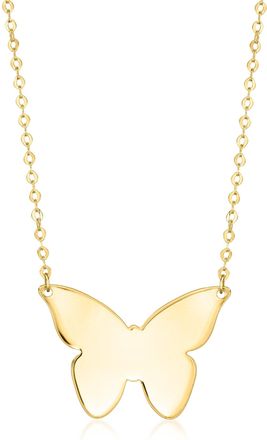 Ross-Simons Italian 14kt Yellow Gold Butterfly Necklace