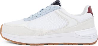 Tommy Hilfiger Womens Elegant Casual Fashion Mix Runner Trainers, White (White), 4