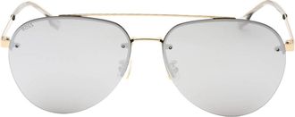 HUGO BOSS zilveren lens gouden zonnebril