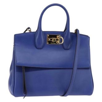 Ferragamo Pre-owned Handbags, female, Blue, Size: ONE SIZE Pre-owned Handbag