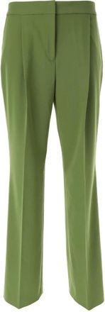 Karl Lagerfeld Klassieke Gebreide Broek - Dames - Wijde Broeken - Groen - M - Polyester - Broeken