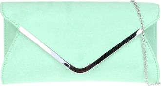 Girly HandBags Womens Envelope Faux Suede Clutch Bag (Mint)