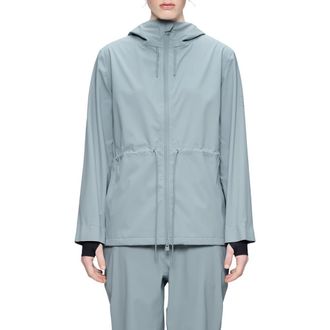 Rains Suva Hardshell Waterproof Hooded Rain Jacket in Pool at Nordstrom, Size X-Small