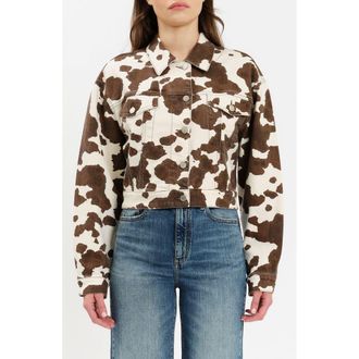 Daze Del Mar Spotted Crop Denim Jacket at Nordstrom, Size X-Small