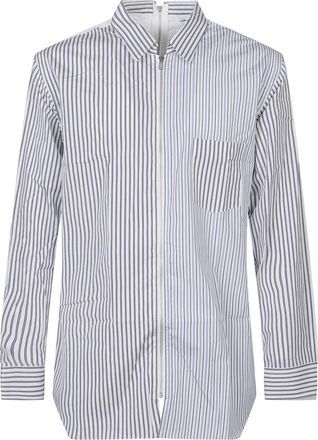 Comme Des Gar&ccedil;ons Gestreept Overhemd - Heren - Casual Overhemden - Wit - L - Leer - Overhemden
