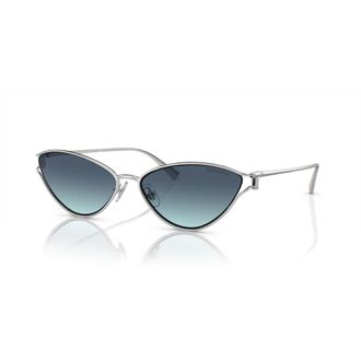 Tiffany & Co. Silver Blue Shaded Zonnebrillen - Dames - Zonnebrillen - Grijs - 61 MM - Accessoires