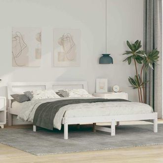 vidaXL Estructura De Cama Blanco 140 X 200 Cm Madera Maciza De Pino Vidaxl
