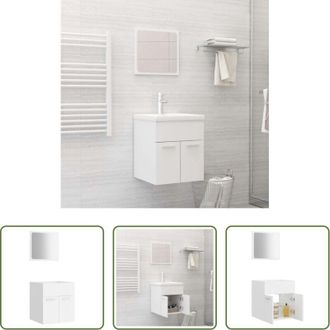 vidaXL vidaXL Armadietto in legno - Set Mobili da Bagno 2 pz Bianco in Legno Multistrato