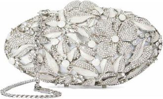Dune London Brides Crystal Embellished Minaudi&egrave;re in Silver at Nordstrom