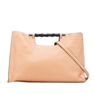 Gucci Bamboe Shopper Leren Tote
