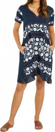 Rubyyaya Charlotte Short Sleeve Dress In Navy