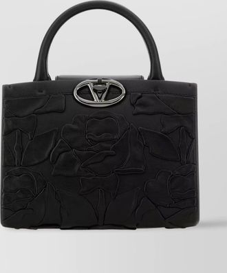 Valentino Garavani leather floral embossed top handle bag