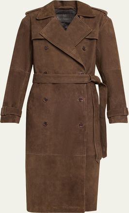SPRWMN Suede Belted Trench Coat
