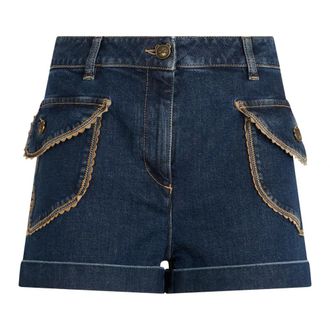 Moschino Teddy Bear Knoop Shorts - Dames - Korte broeken - Blauw - Maat: S Katoen