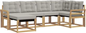 vidaXL Conjunto De Sof&aacute;s De Exterior 6 Uds. Blanco Y Gris Claro Vidaxl