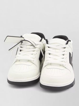 Off-white leather low-top sneakers