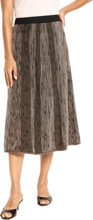 Nic+Zoe Ombre Pixel Knit Midi Skirt In Grey
