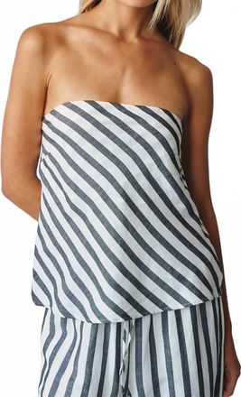 Bella Dahl Womens Bias Strapless Top In Saint Tropez Stripe