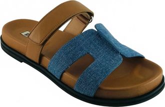 Bibi Lou Womens Mindy Cutout Slide Sandals In Denim/leather