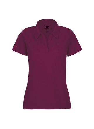 Trigema Poloshirt TRIGEMA TRIGEMA Poloshirt ohne Knopfleiste, Damen, Gr. XXL, rot (sangria), 100% Baumwolle, Basic, Shirts Poloshirt